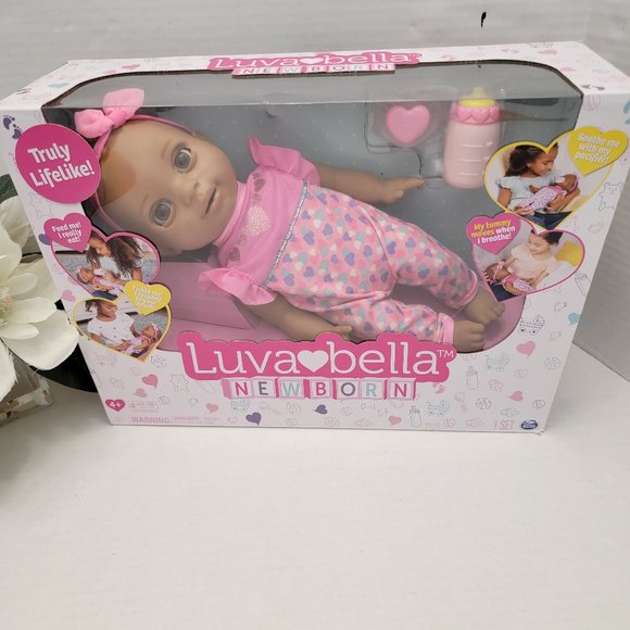 New Box Luvabella Newborn African American Interactive Life like Girl Doll Real